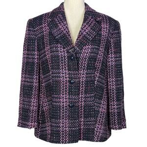 Gerry Weber Tweed Blazer Black and Pink Size 14